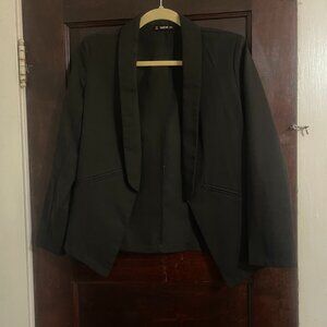 Black Tuxedo Jacket - Black Blazer with Satin Lapels - Size S - Suit Jacket